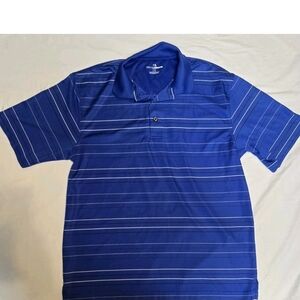 Grand Slam Performance Men's Polo Short Sleeve  Size L Multi Striped Blue